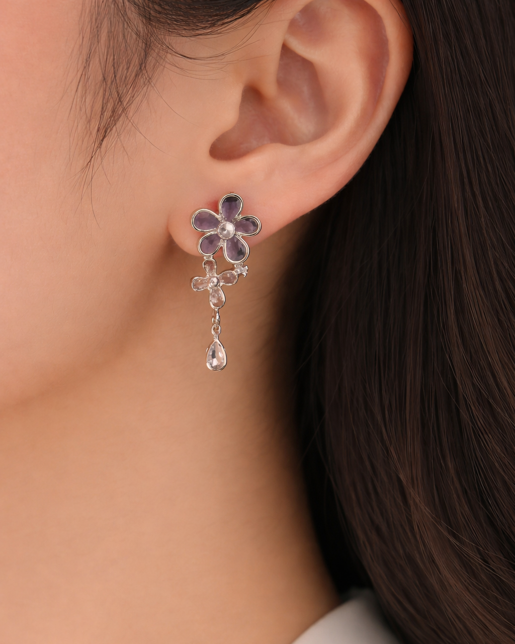 Lavender Cascade Earring