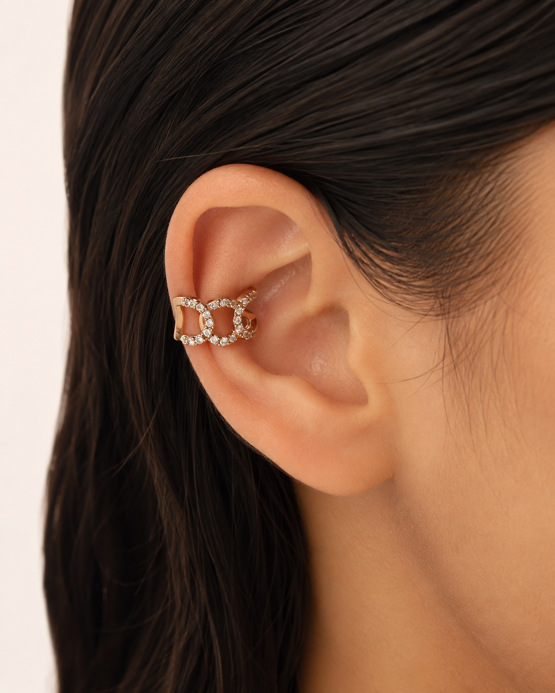 Sparkling Chain-Link Gold Ear Cuff (No Piercing Required)