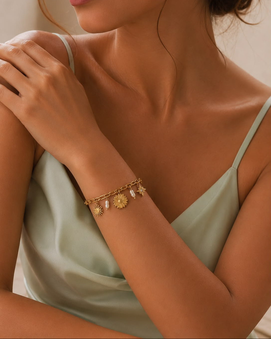 Celestial & Bloom Charm Bracelet