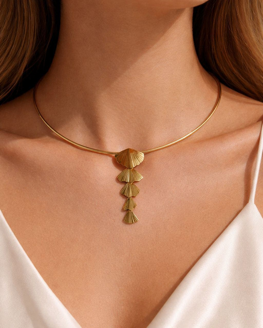 Shell Cascade Choker – Coastal Statement Necklace