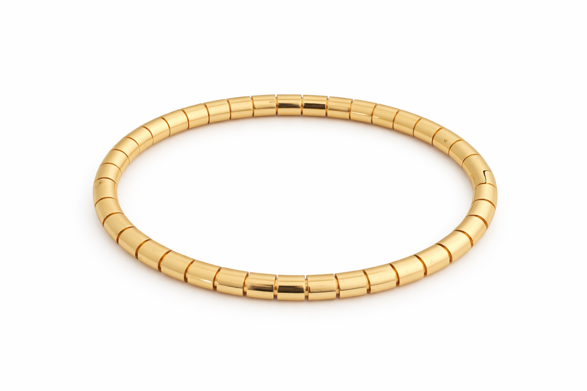 Gold Coil Wrap Bracelet | Minimal Stretch Bangle