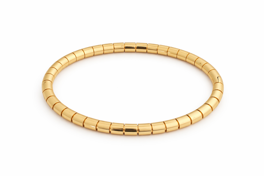 Gold Coil Wrap Bracelet | Minimal Stretch Bangle