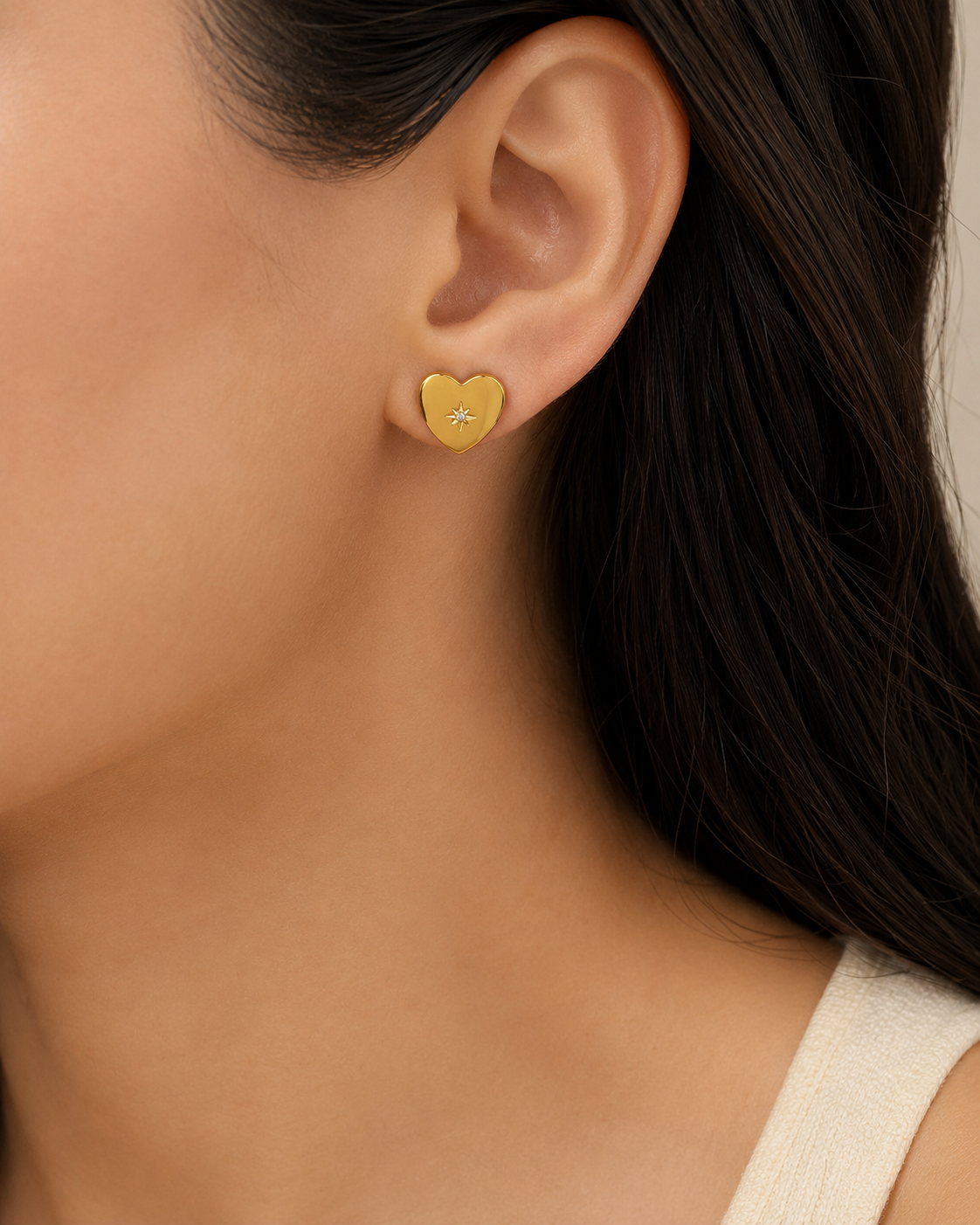 Gilded Radiance Heart Earrings