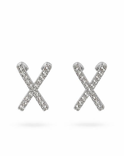 Sparkling "X" Stud Earrings