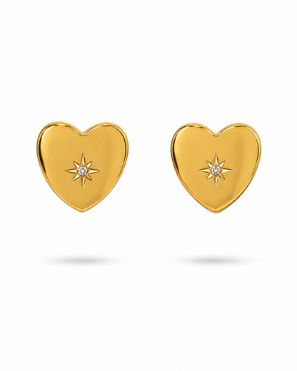 Gilded Radiance Heart Earrings