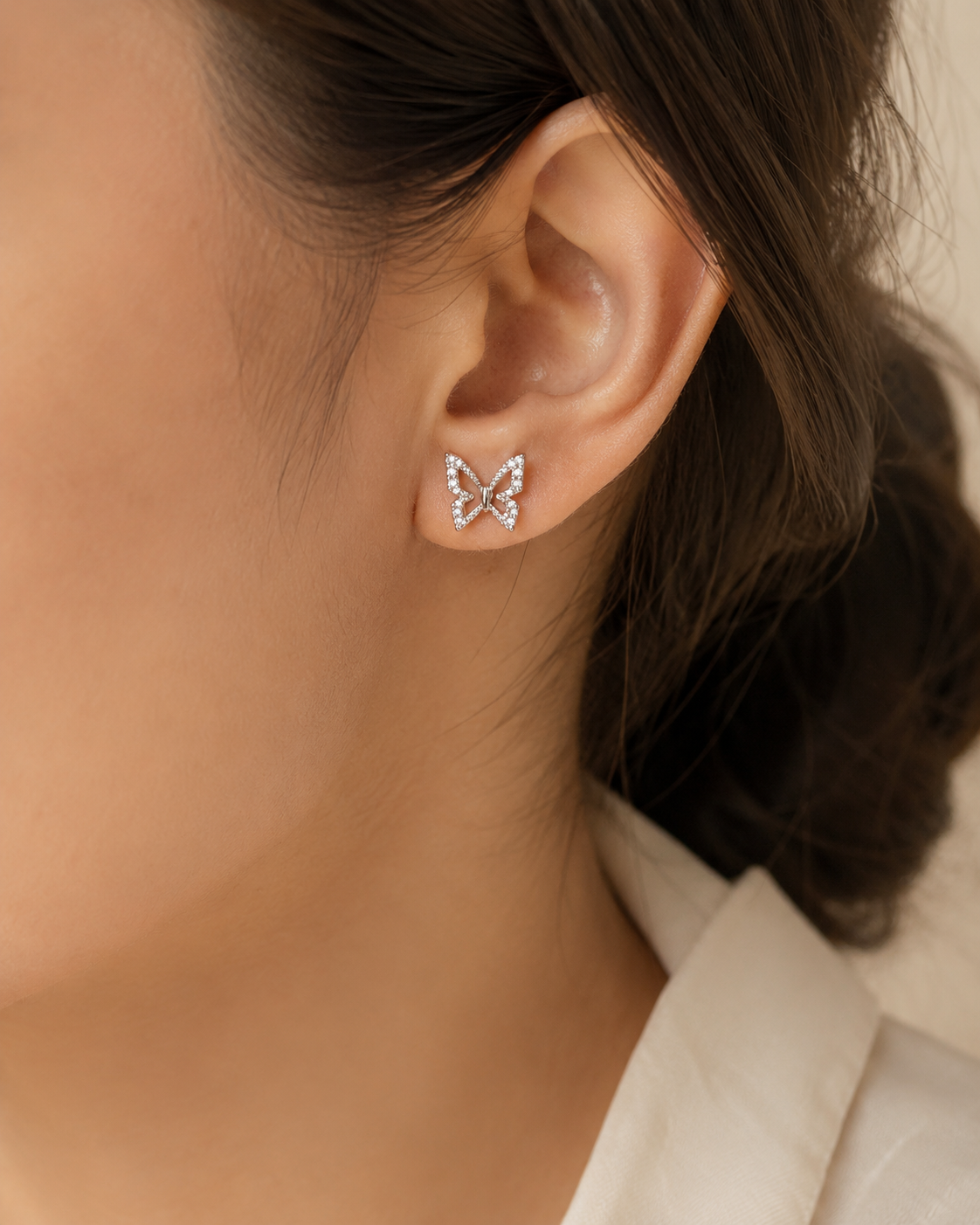 Fluttering Elegance Butterfly Stud Earrings