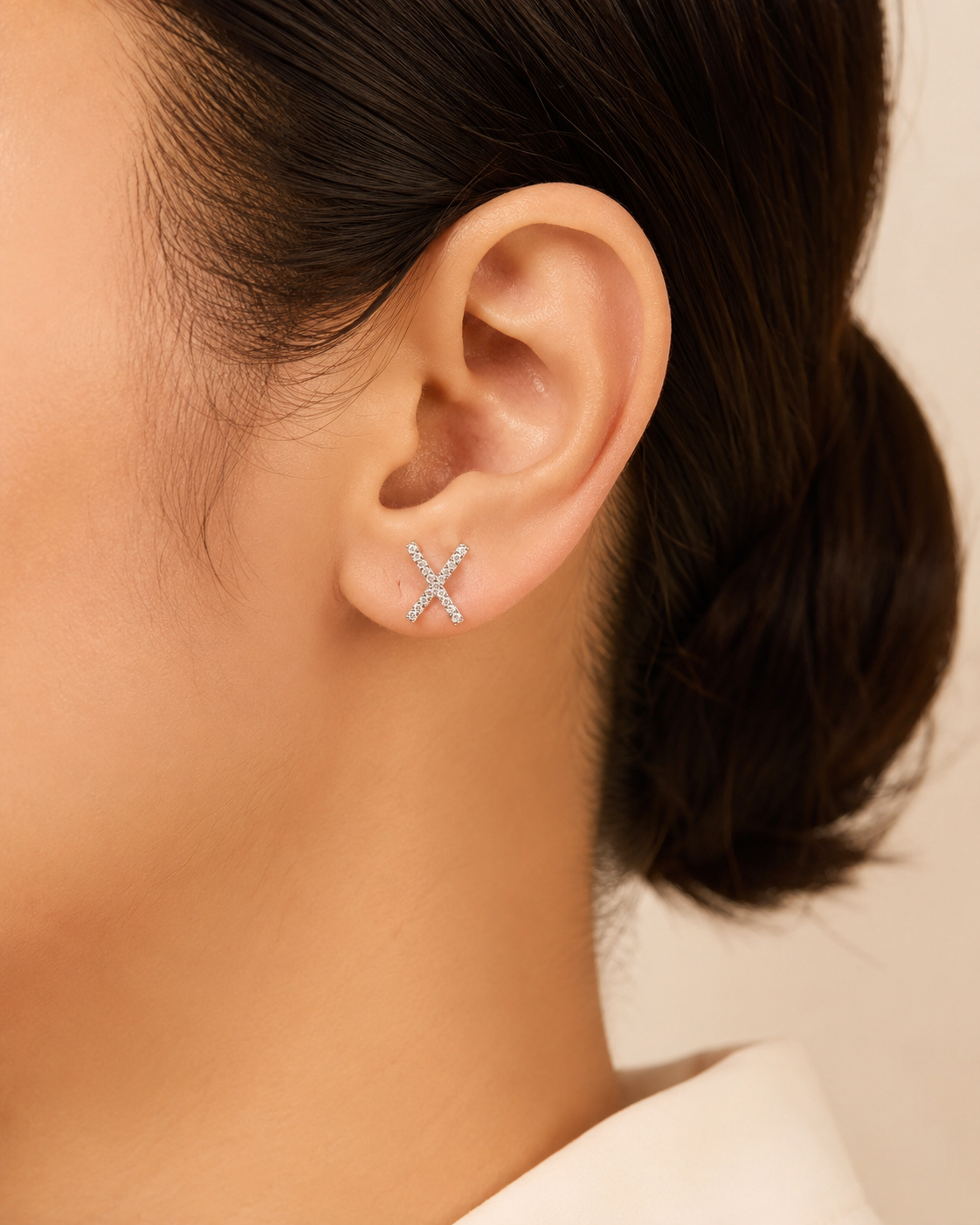 Sparkling "X" Stud Earrings