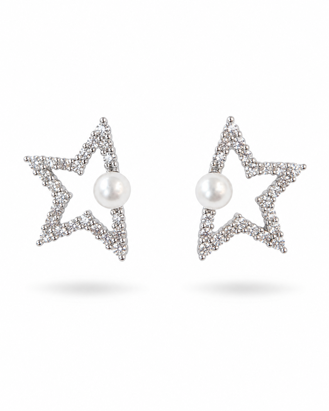 Celestial Radiance Star & Pearl Earrings