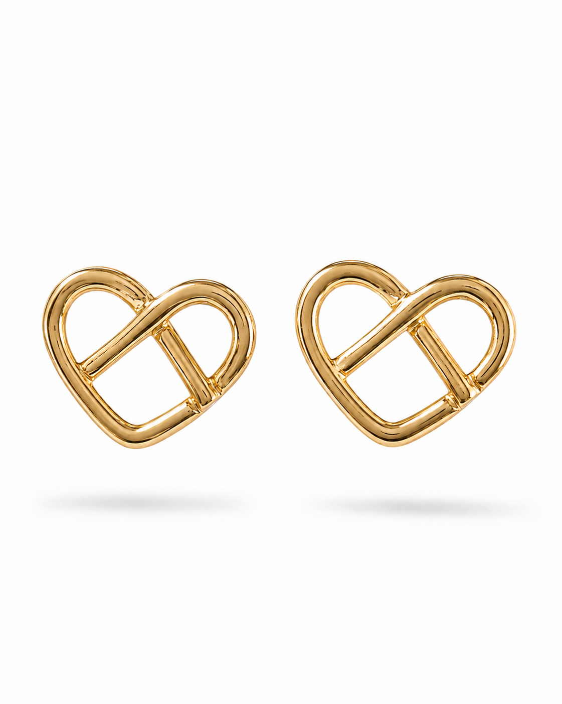 Intertwined Open-Heart Stud Earrings