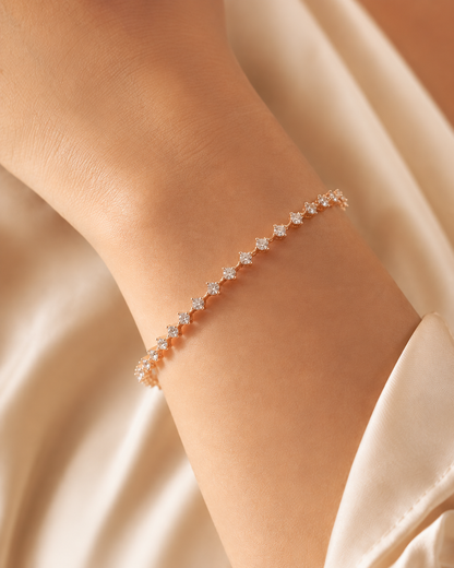 Sparkling Zig-Zag Solitaire Tennis Bracelet