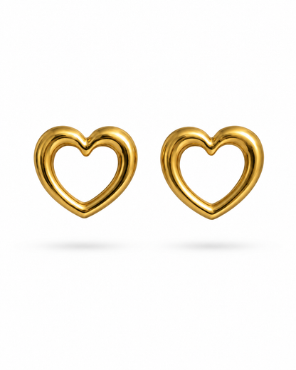 Open Heart Stud Earrings