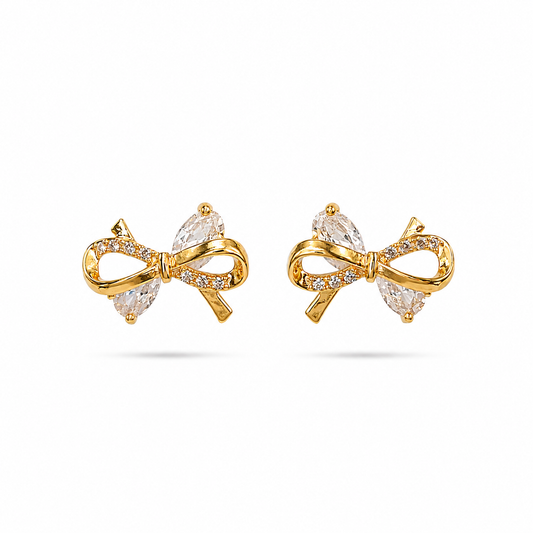 Aria Crystal Bow Stud Earrings