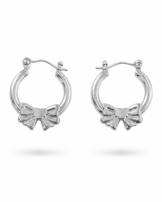 Adeline Bow Huggie Hoop Earrings