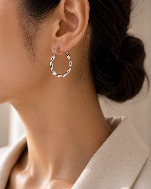 Beaded Horizon Hoop Earrings