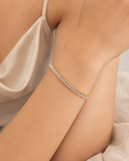 Modern Elegance Baguette Cut Tennis Bracelet