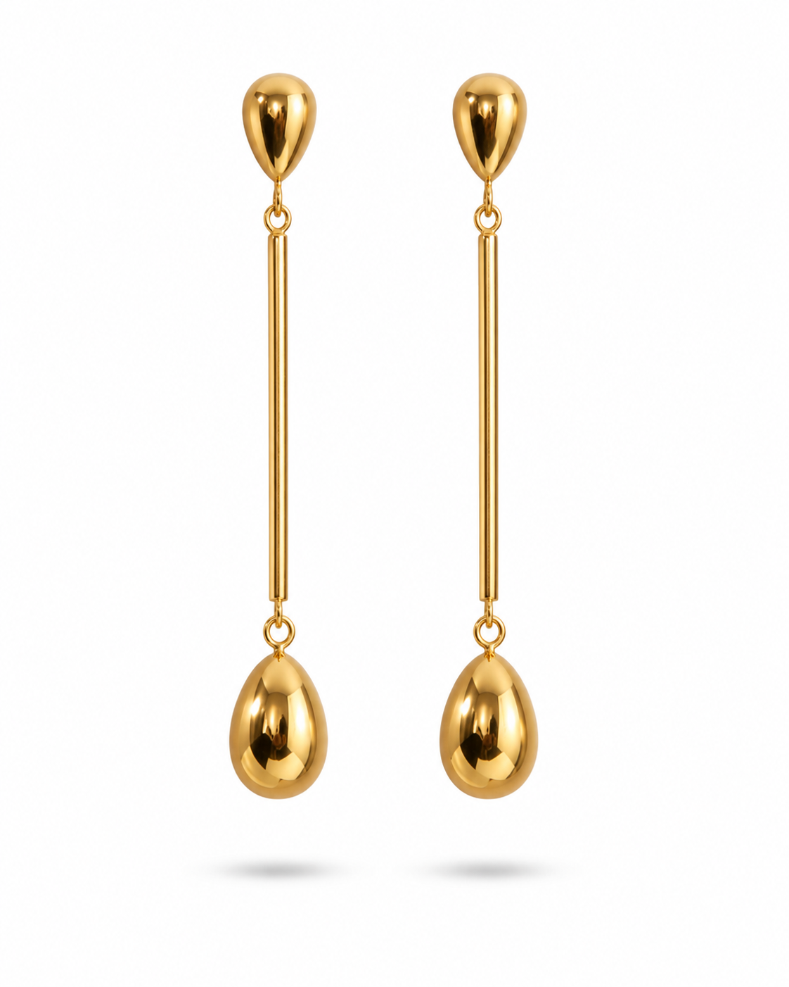 Linear Teardrop Drop Earrings