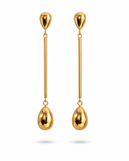 Linear Teardrop Drop Earrings