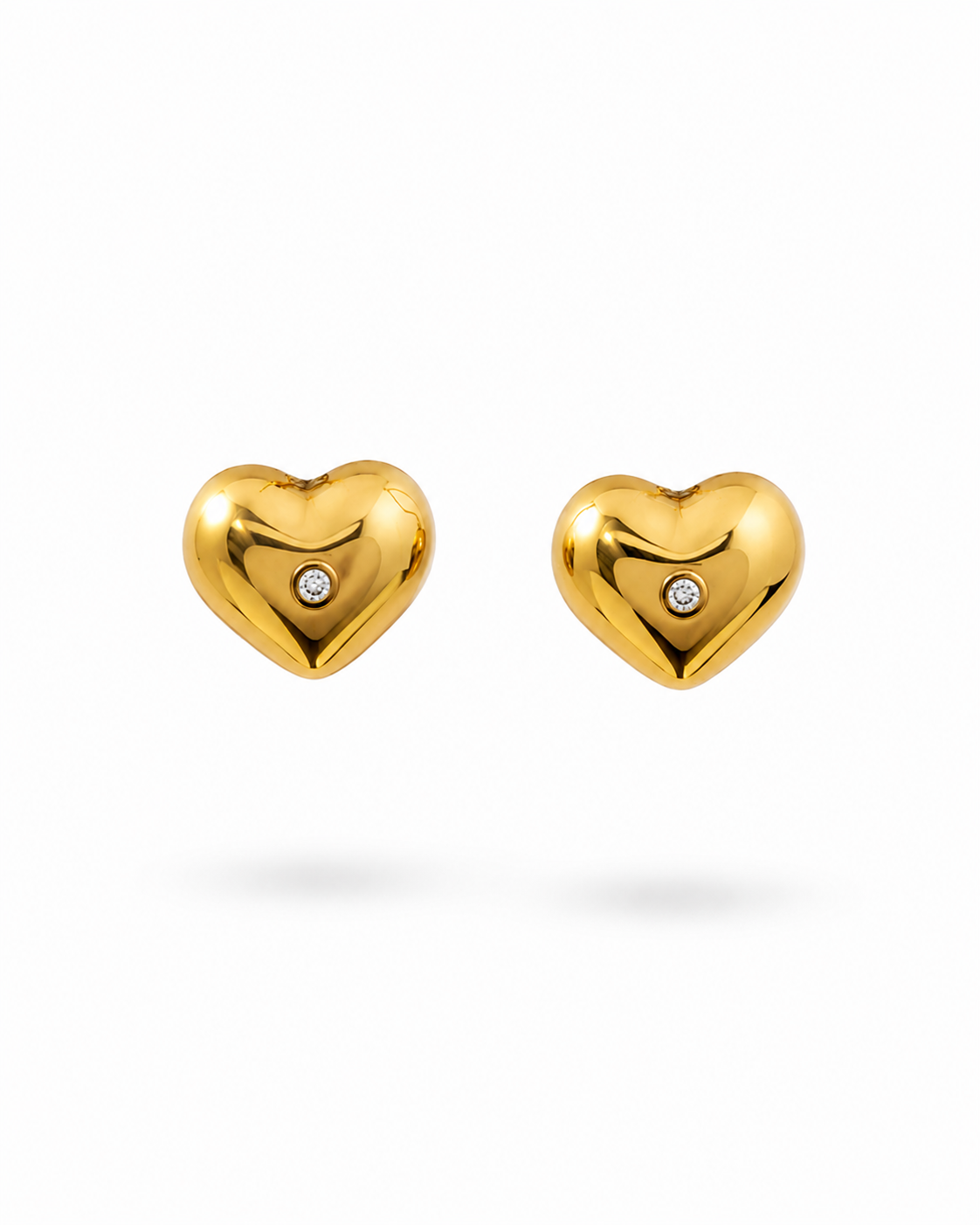 Sparkling Crystal Embedded Heart Earrings