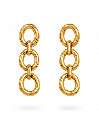 Gold Link Dangle Earrings
