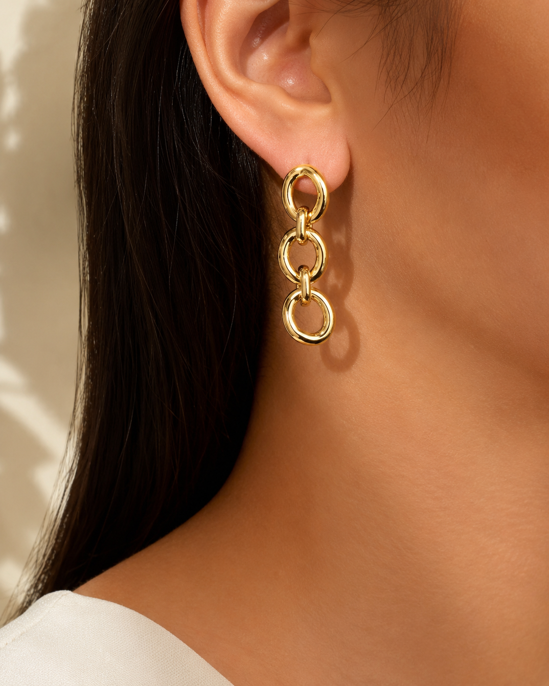 Gold Link Dangle Earrings