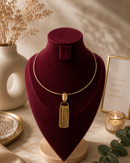 The Golden Fringe Statement Torque Necklace