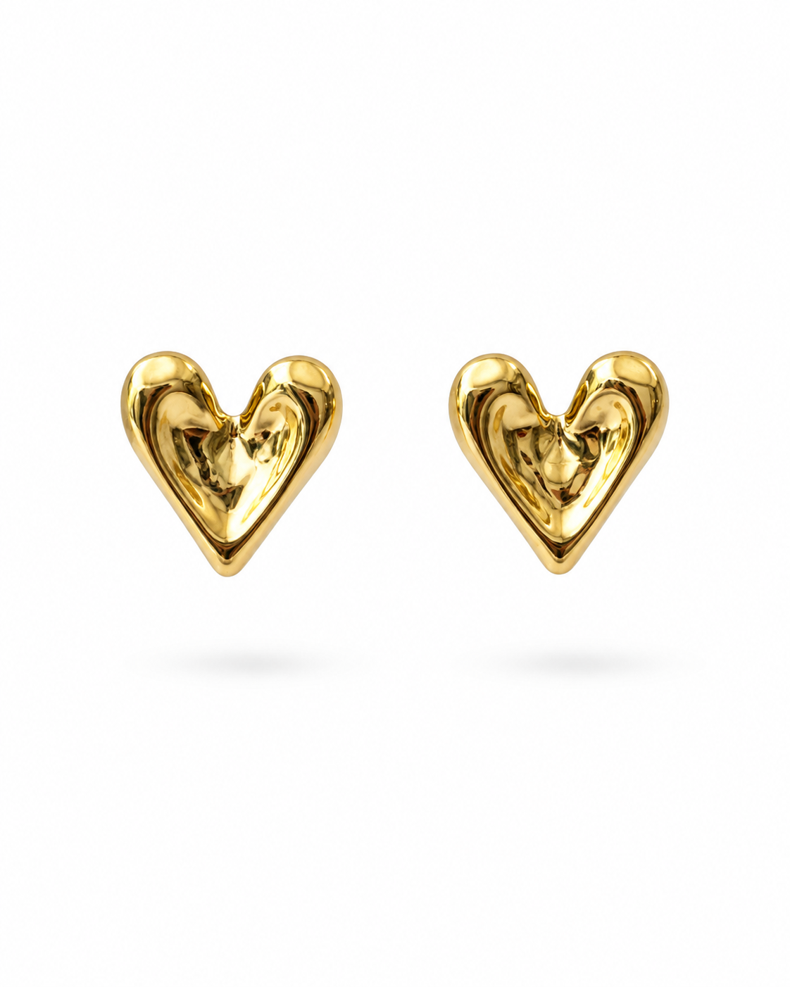 Puffy Heart Stud Earrings