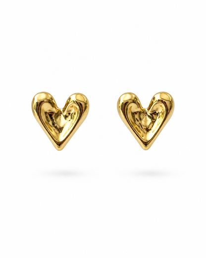 Puffy Heart Stud Earrings