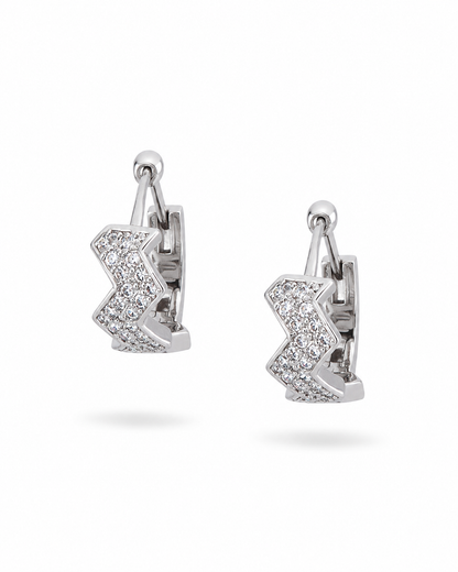 Sparkling Geometric Zig-Zag Drop Earrings