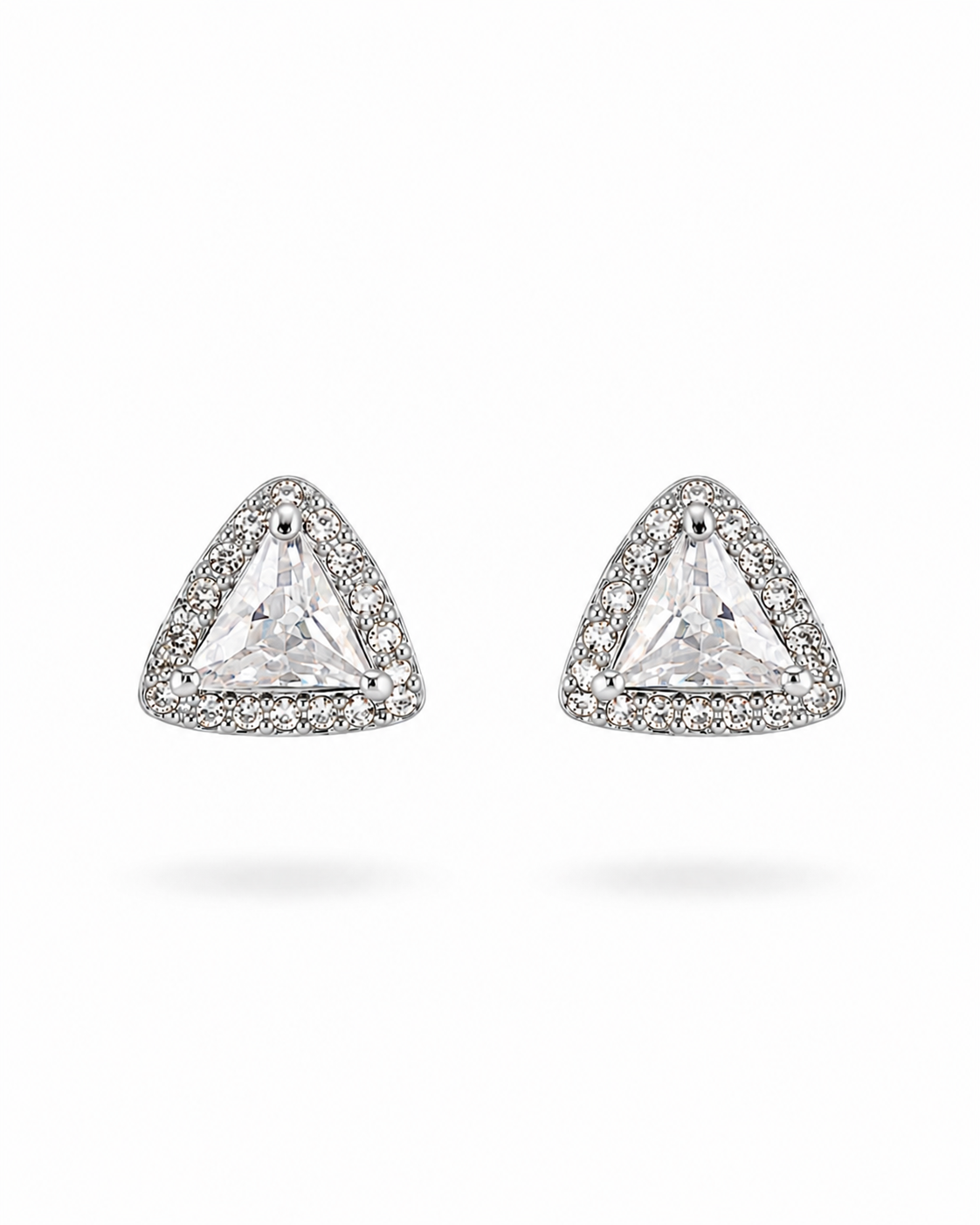 Trillion Halo Stud Earrings